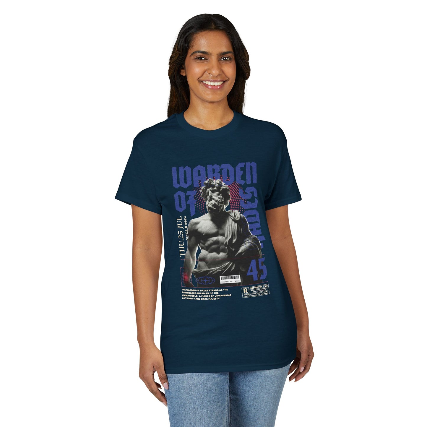 Warden of the Game Retro Athletic T-Shirt — Statue Muscle Graphic