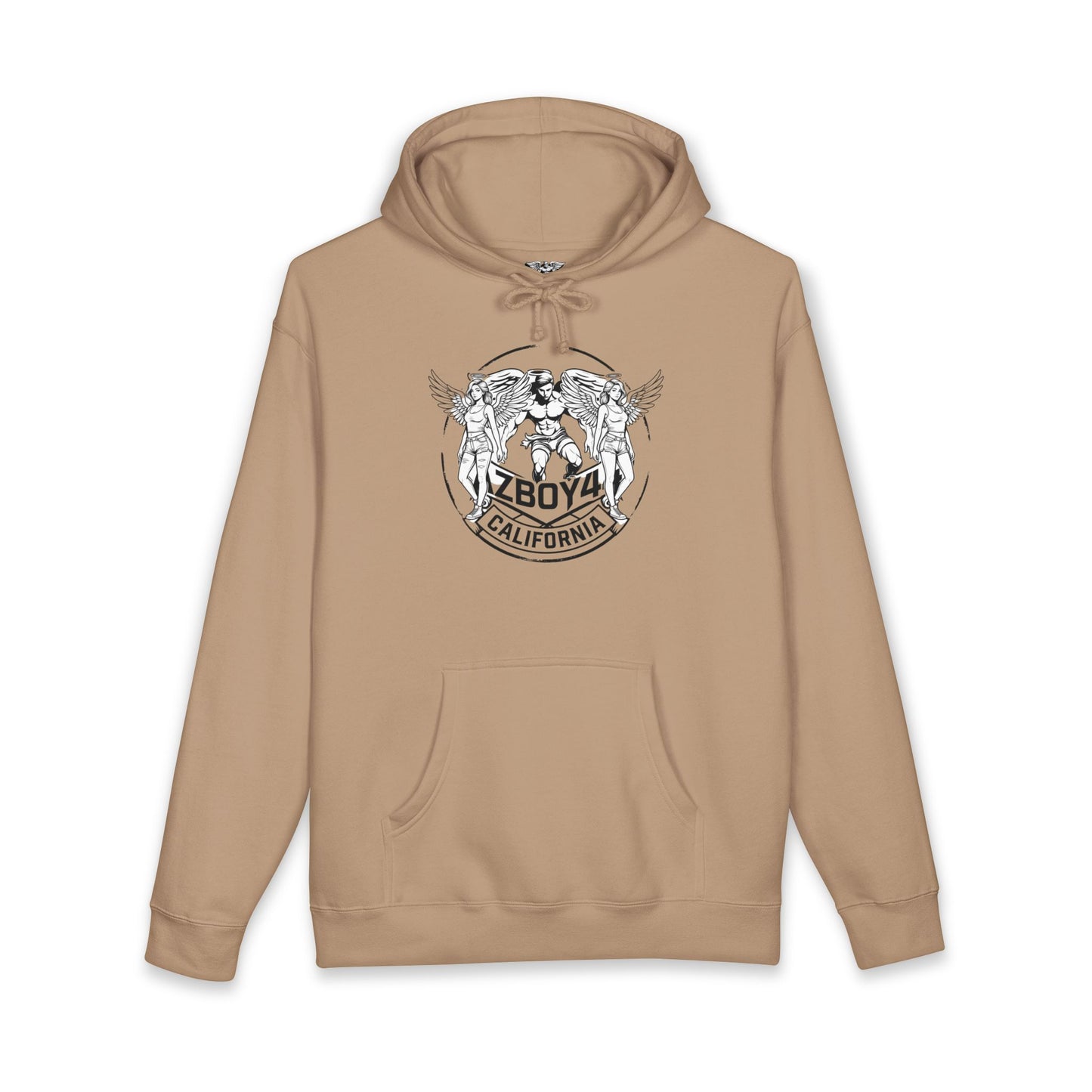 California Zboy Graphic Hoodie — Vintage Angel Skull Logo Sweatshirt