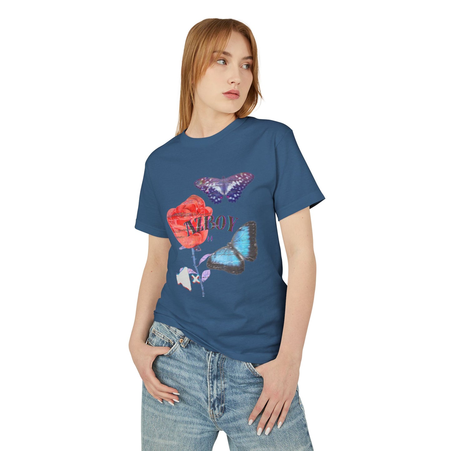 Butterfly Rose Tee — AZBOY44 Floral Graphic T-Shirt