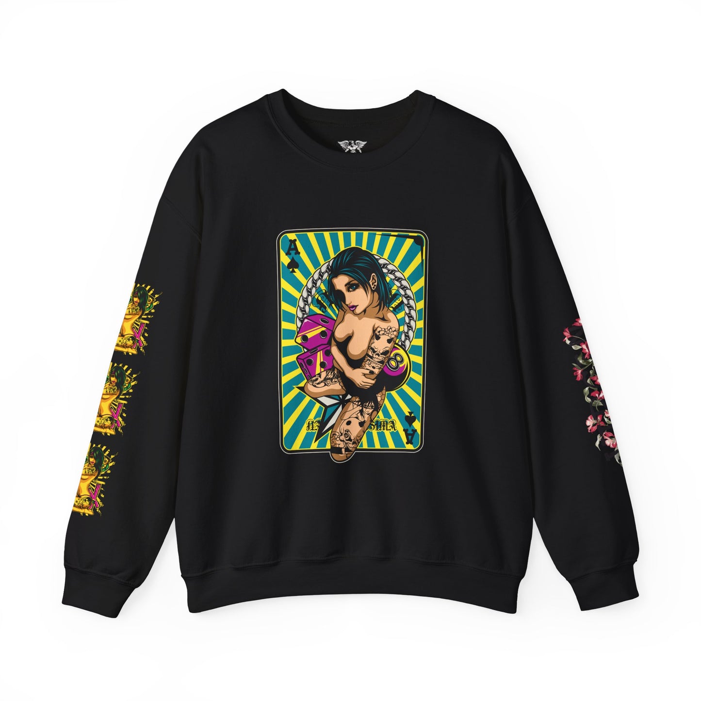 Vintage Tattoo Art Crewneck Sweatshirt - Retro Graphic Design for Art Lovers