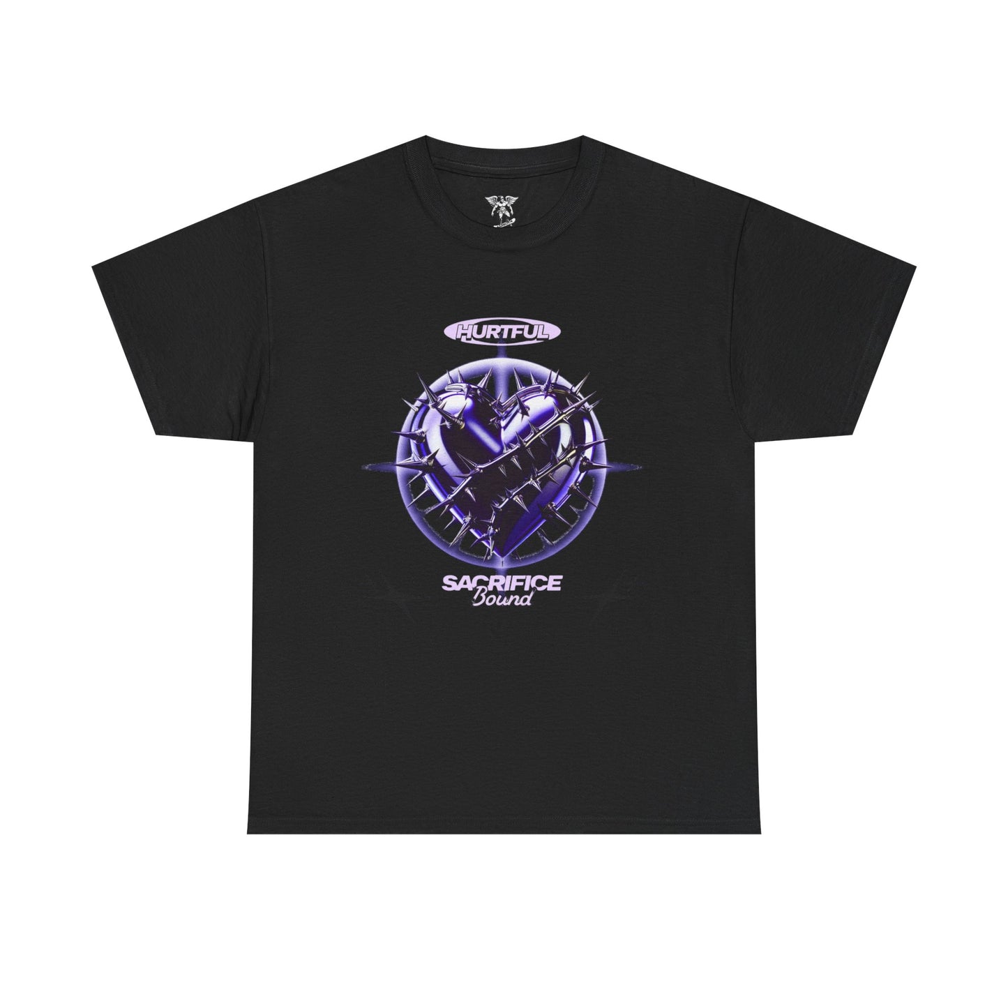 Loyal To The End Purple Barbed Heart Compass Graphic Tee
