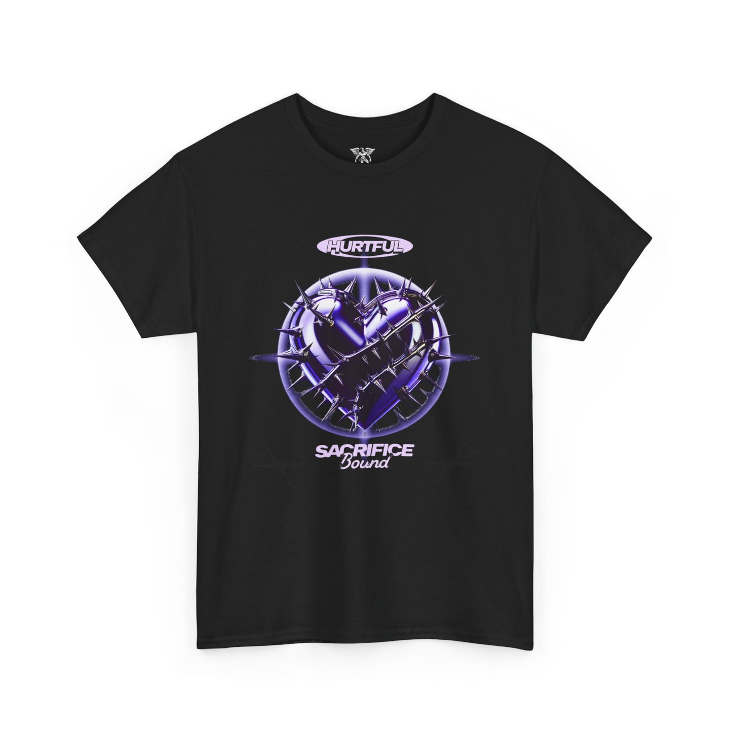 Loyal To The End Purple Barbed Heart Compass Graphic Tee