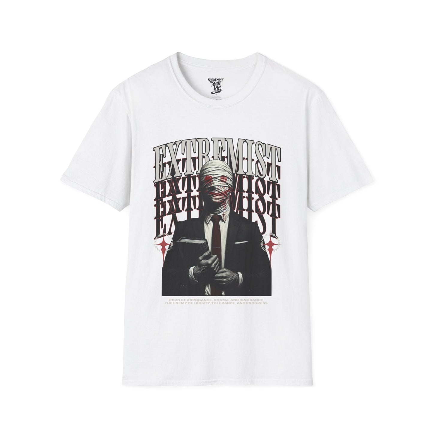Extremist Bandaged Face Suit T-Shirt — Graphic Tee