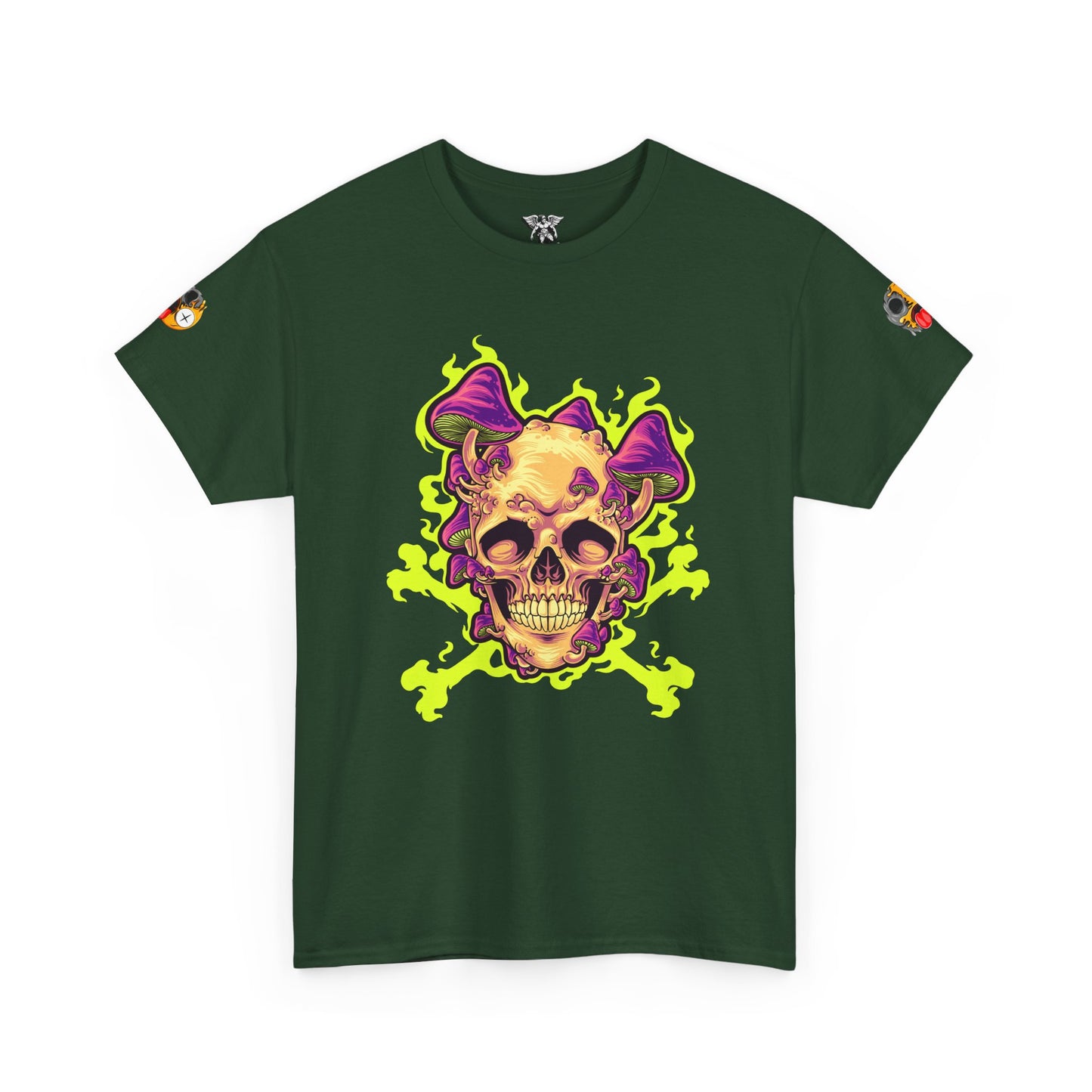 Neon Flame Skull & Crossbones Tee