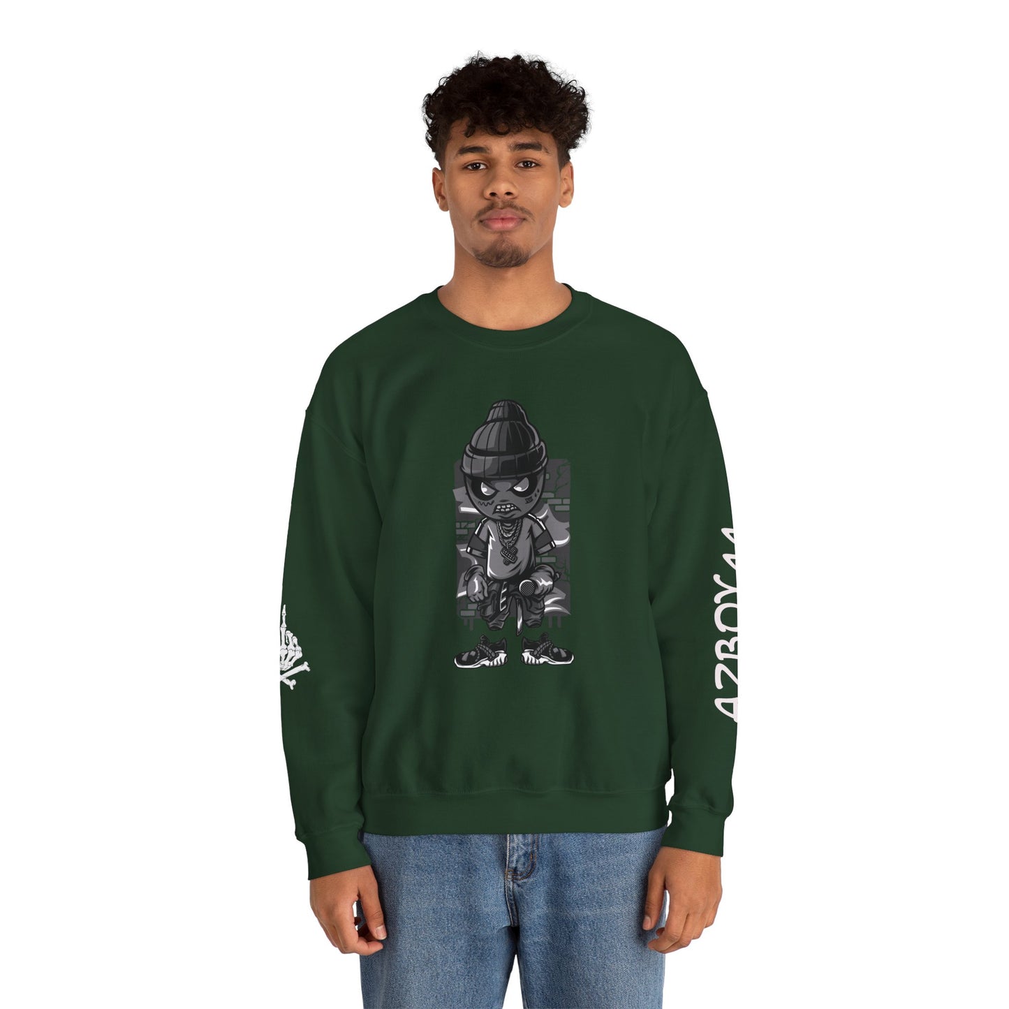 Edgy Graphic Crewneck Sweatshirt - Stylish Streetwear for Casual Look