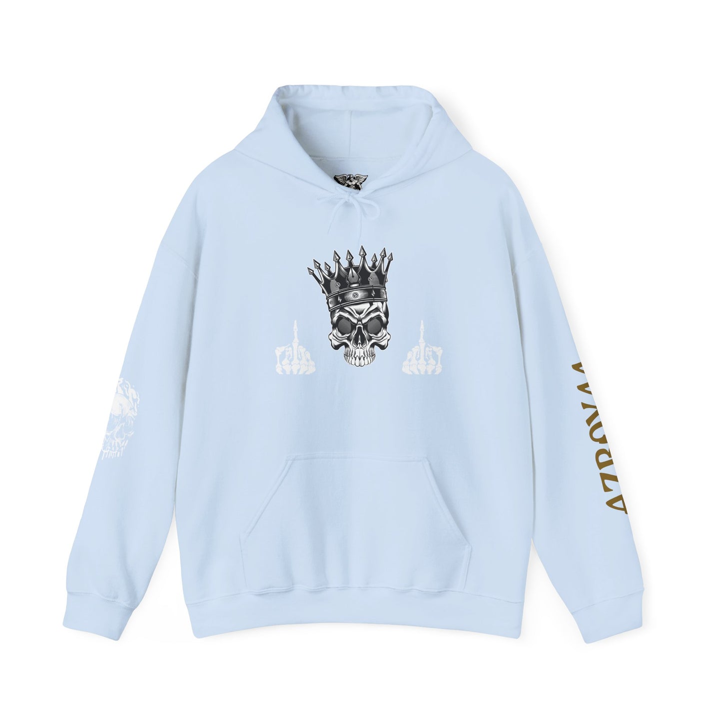 Edgy KING Skull Hoodie - Unisex Heavy Blend Sweatshirt for Statement Style, Streetwear, Festival Fashion