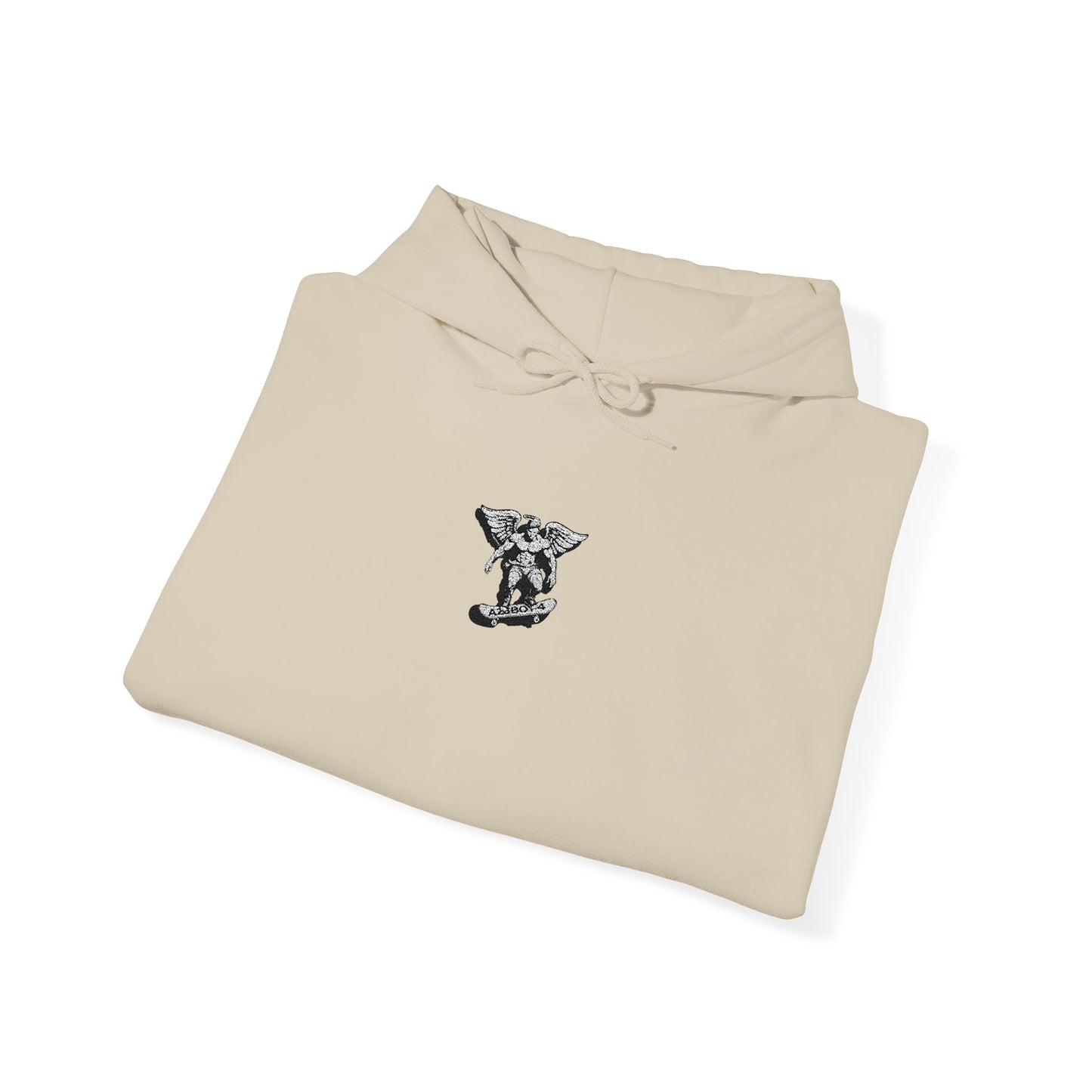 Floral Deer Chest Hoodie — Minimal Botanical Buck Graphic Sweatshirt