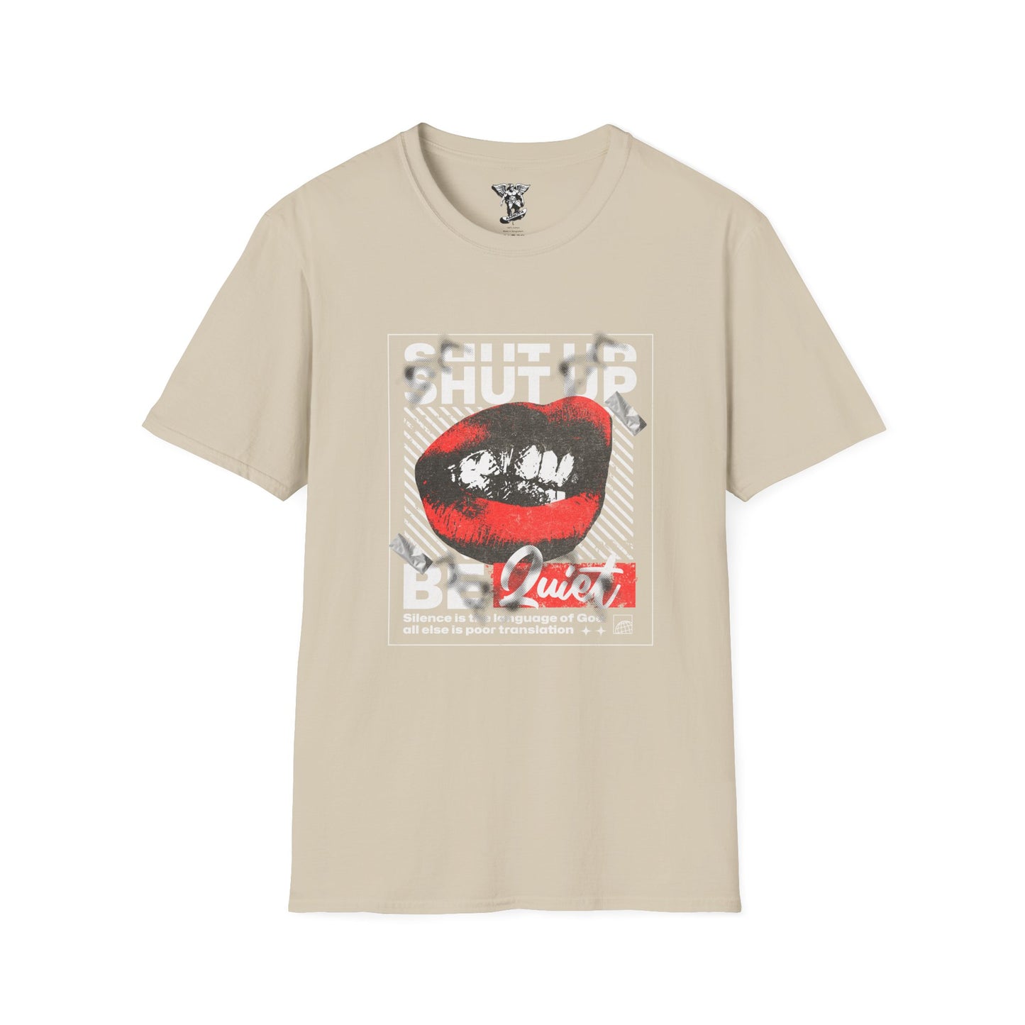Retro Pop Art 'Shut Up & Be Quiet' T-Shirt - Red Lips Graphic Tee
