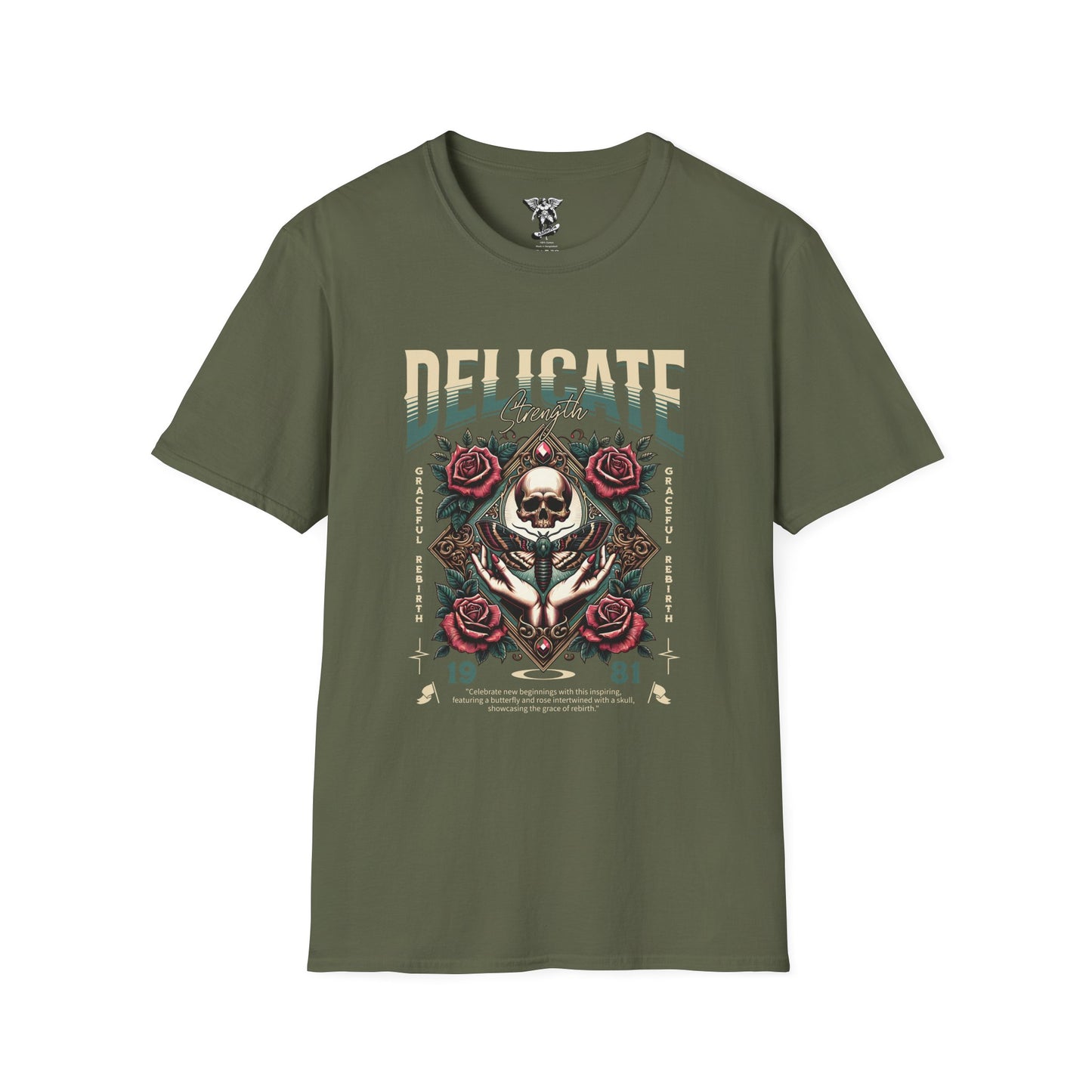 Delicate Skull & Rose Graphic Tee (Vintage Gothic 1981)