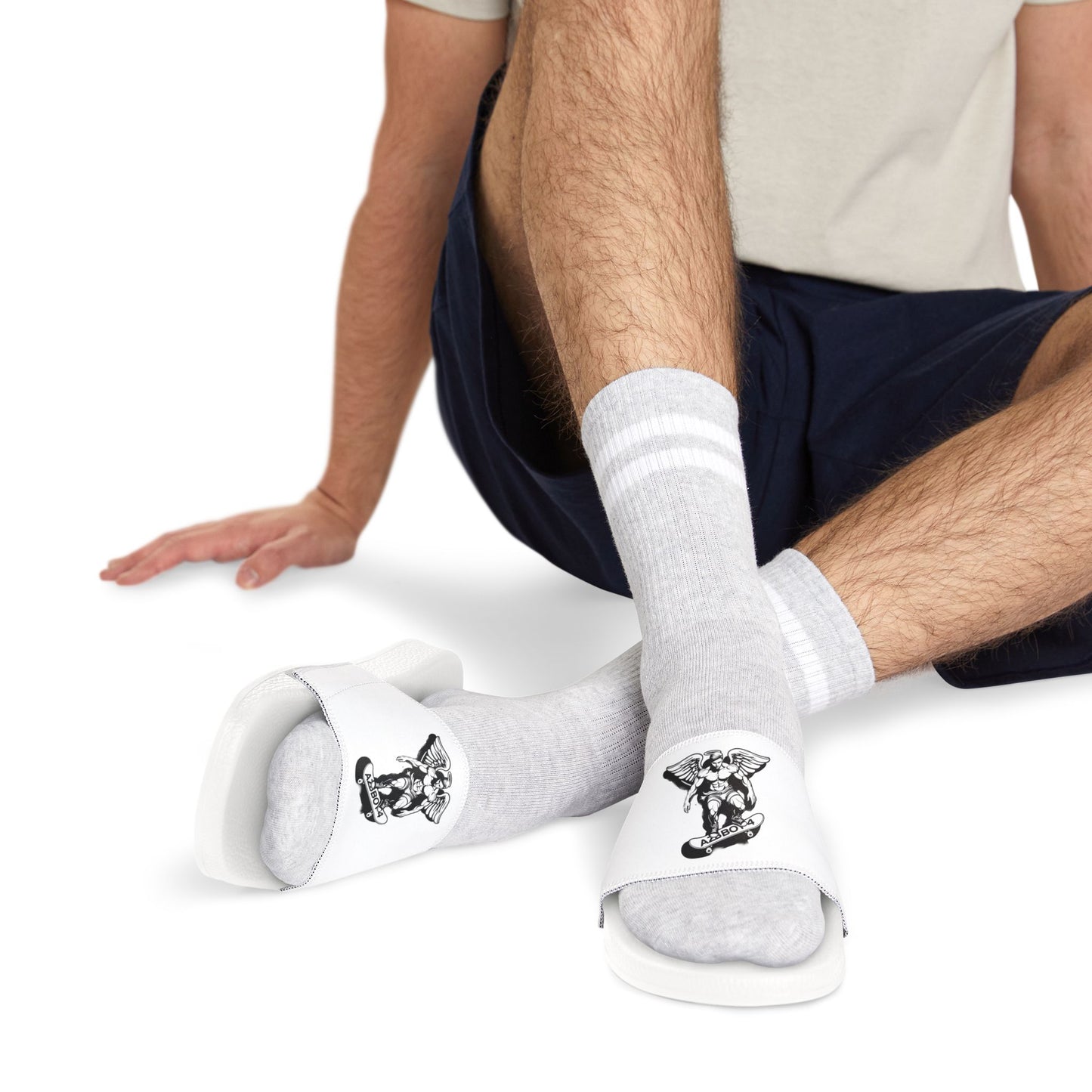 Men's Slide Sandals — Graphic Removable-Strap Slides with Bold Skull Design