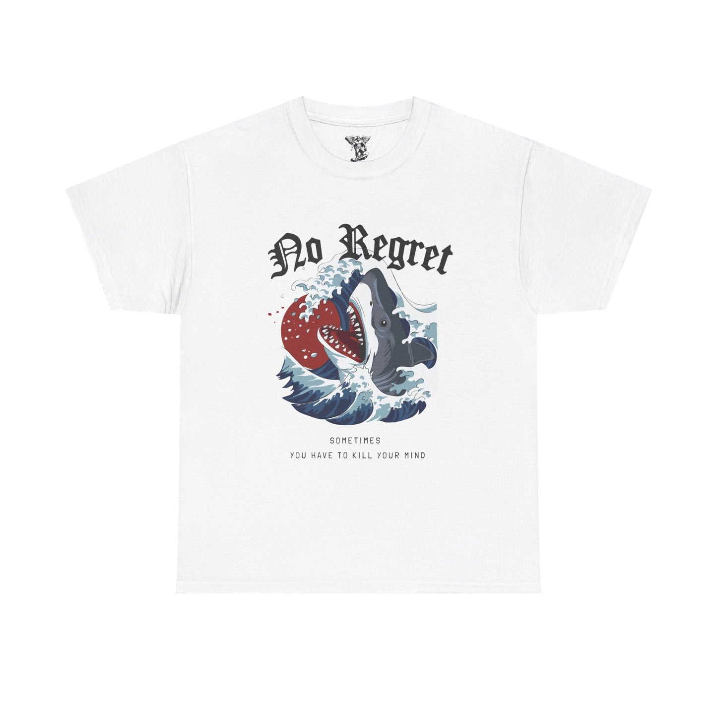 No Regret Whale Heart Tee — Nautical Tattoo-Style Whale T-Shirt