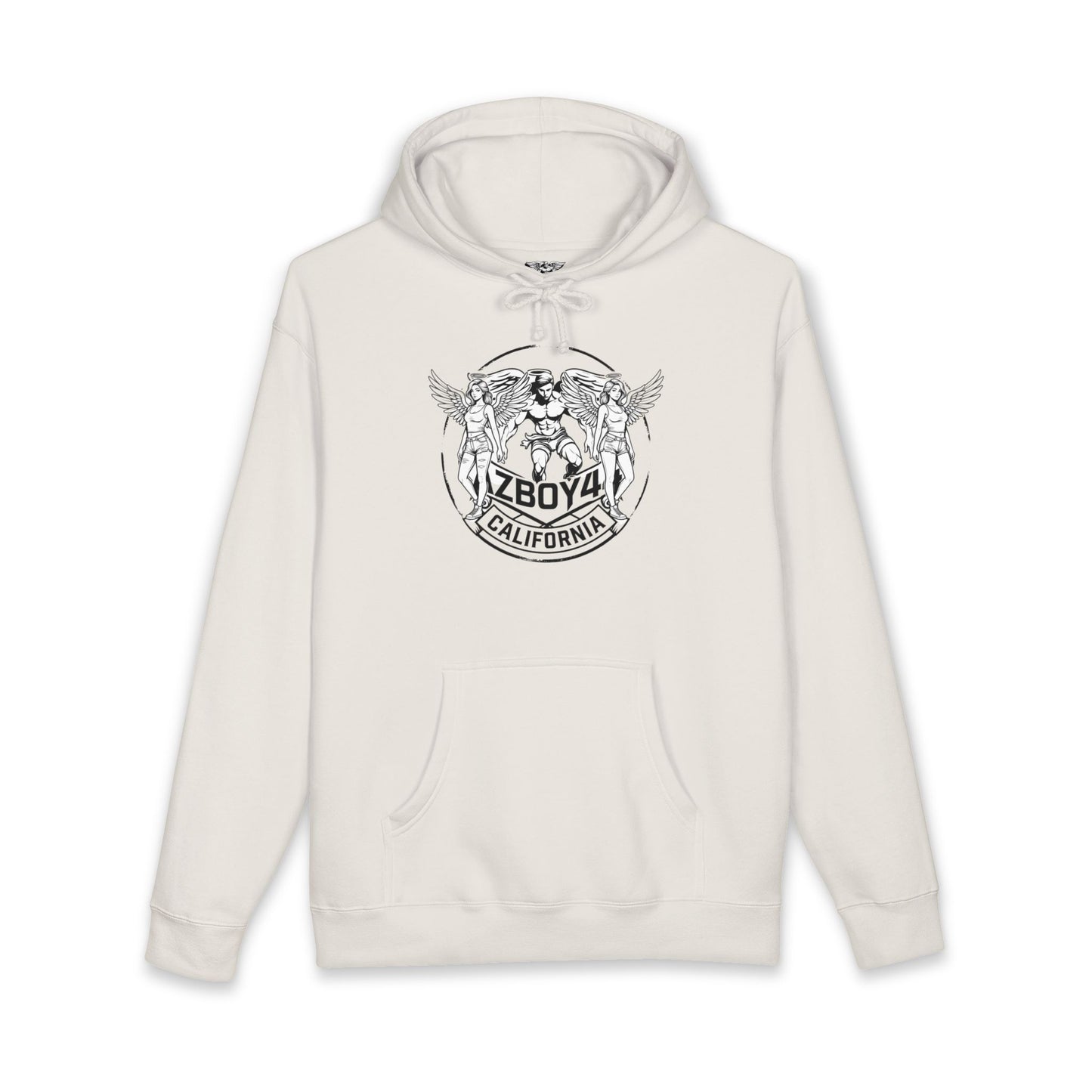 California Zboy Graphic Hoodie — Vintage Angel Skull Logo Sweatshirt