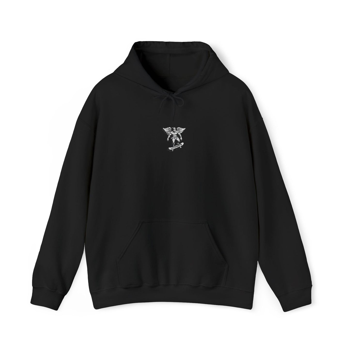 Floral Deer Chest Hoodie — Minimal Botanical Buck Graphic Sweatshirt