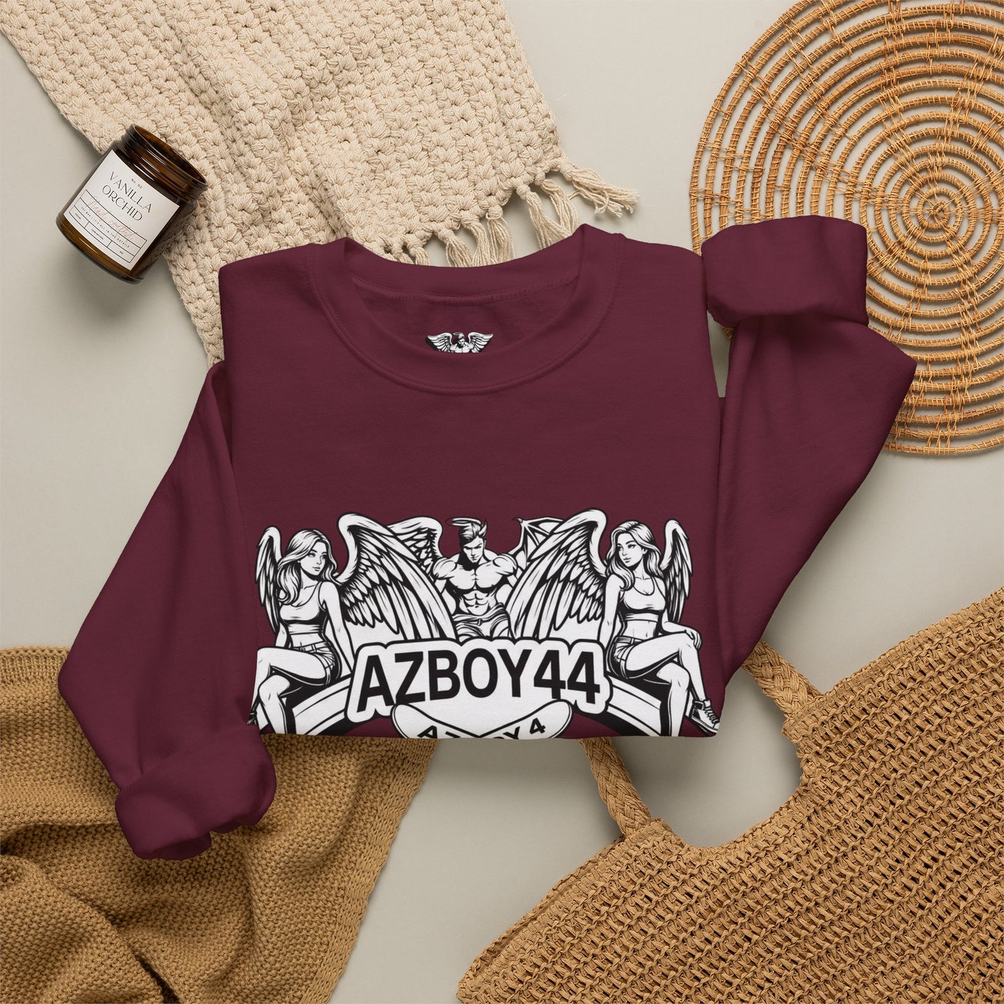 Crewneck Sweatshirt — AZBOY44 California Angel Graphic