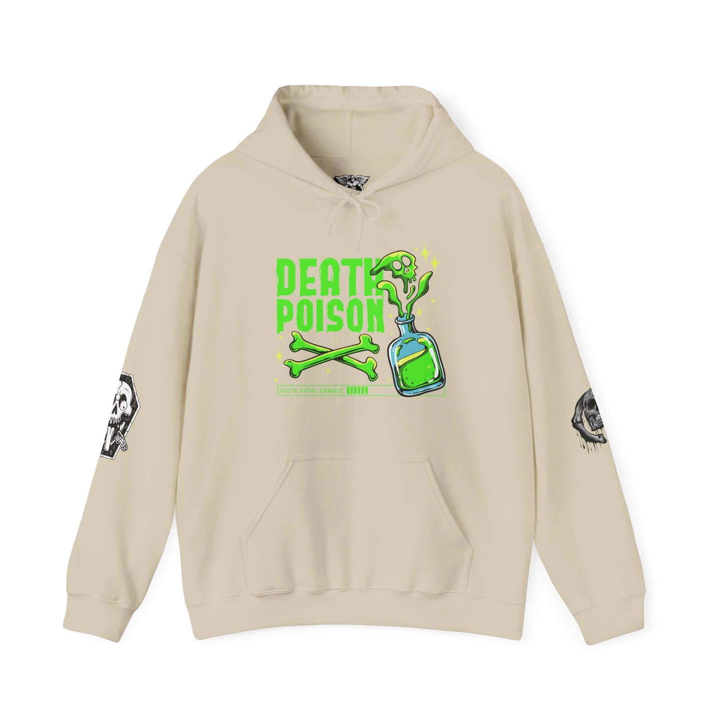 Gothic Death Poison Hoodie | Unisex Sweater for Halloween, Occult Vibes, Cozy Gift Idea, Alternative Fashion