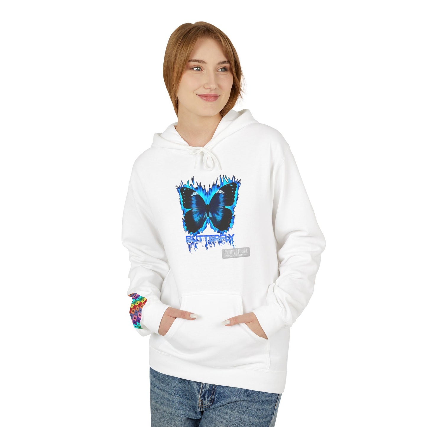 Butterfly Blue Artsy Fleece Hoodie