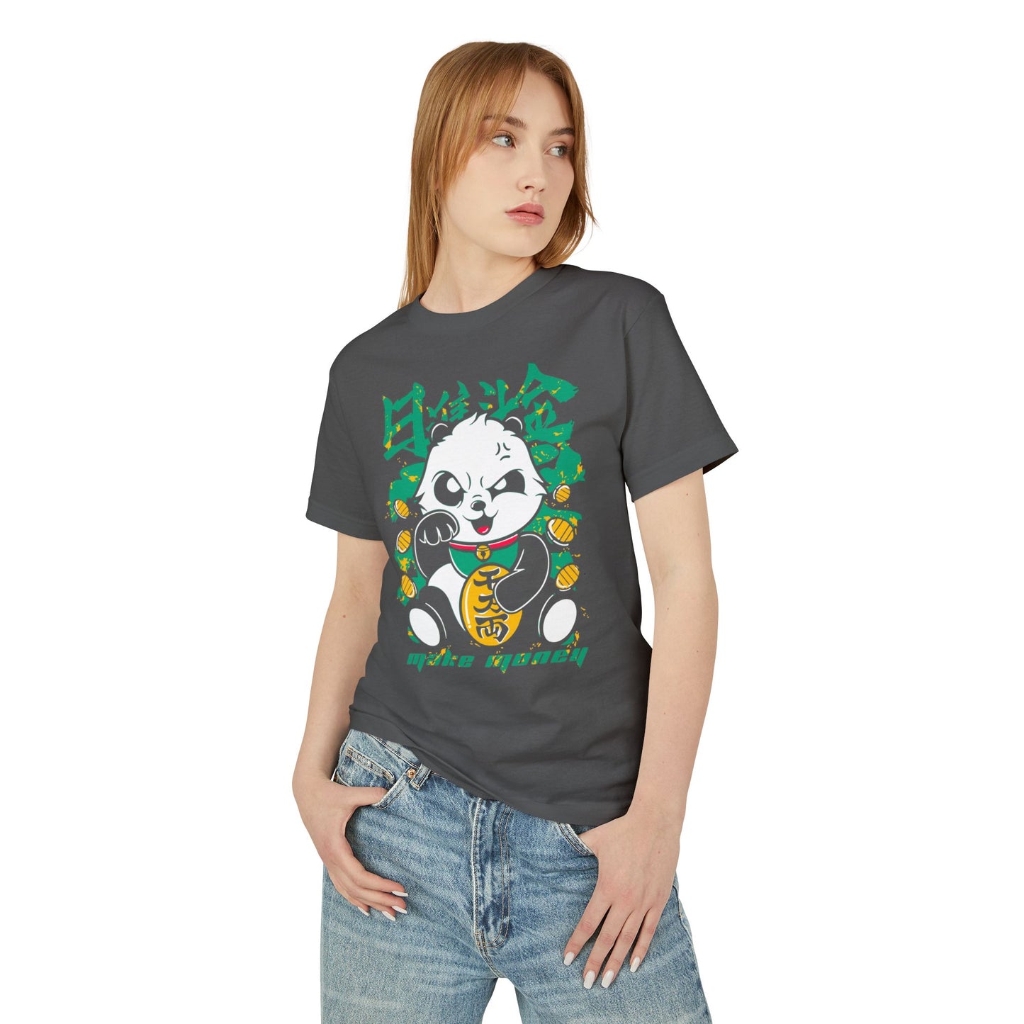 Panda Vibes Heavyweight Cotton Tee — Cute Panda Graphic T-Shirt for Animal Lovers