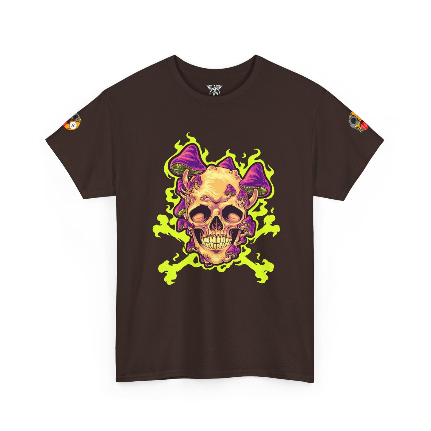 Neon Flame Skull & Crossbones Tee