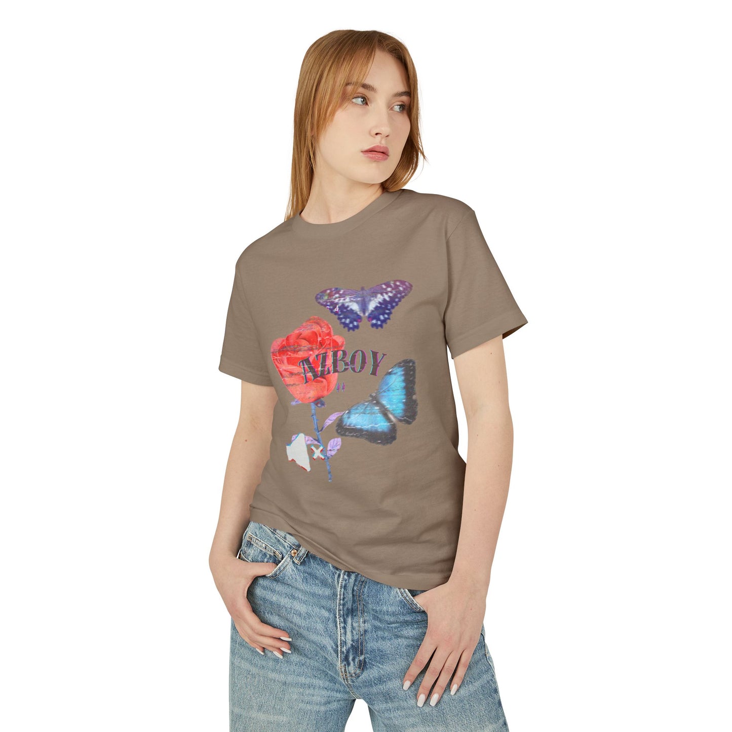 Butterfly Rose Tee — AZBOY44 Floral Graphic T-Shirt