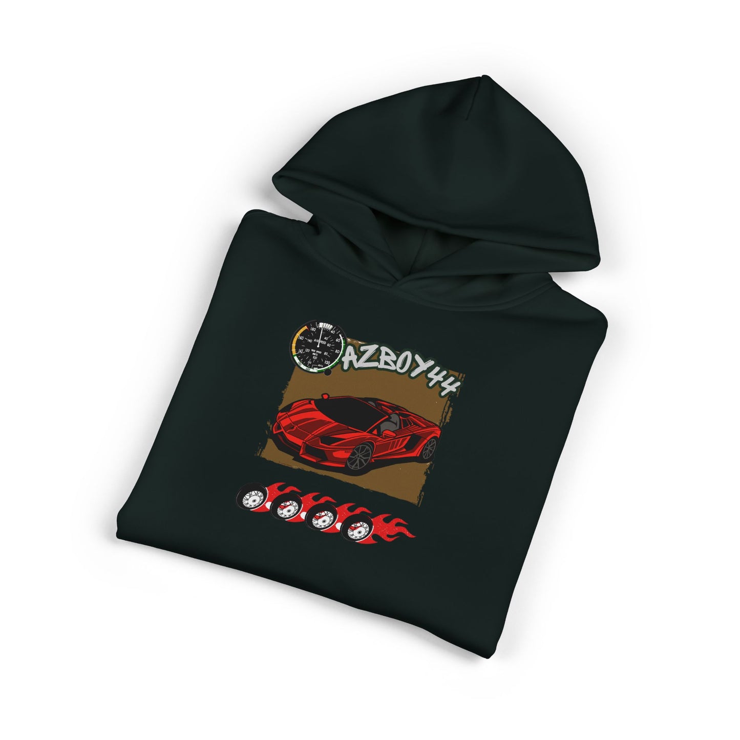 Racing Car Graphic Hoodie — Retro Red Sports Car Design
