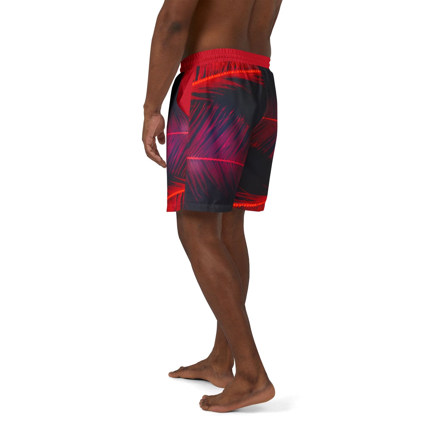 Vibrant Palm Print Unisex Swim Shorts, Perfect for Summer Beach Days, Pool Parties, Cute Vacation Outfit, Swimwear Gift for Him and Her