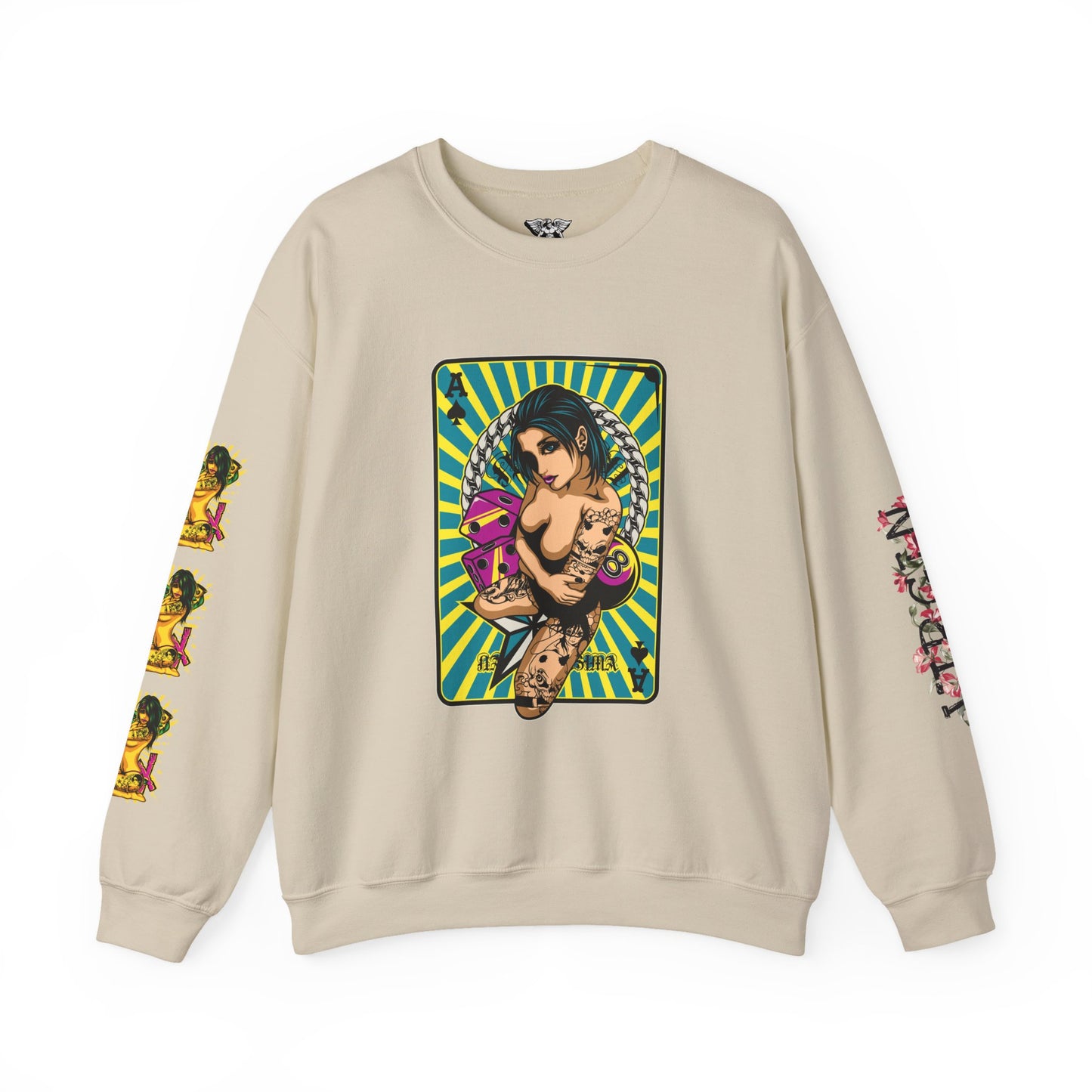 Vintage Tattoo Art Crewneck Sweatshirt - Retro Graphic Design for Art Lovers