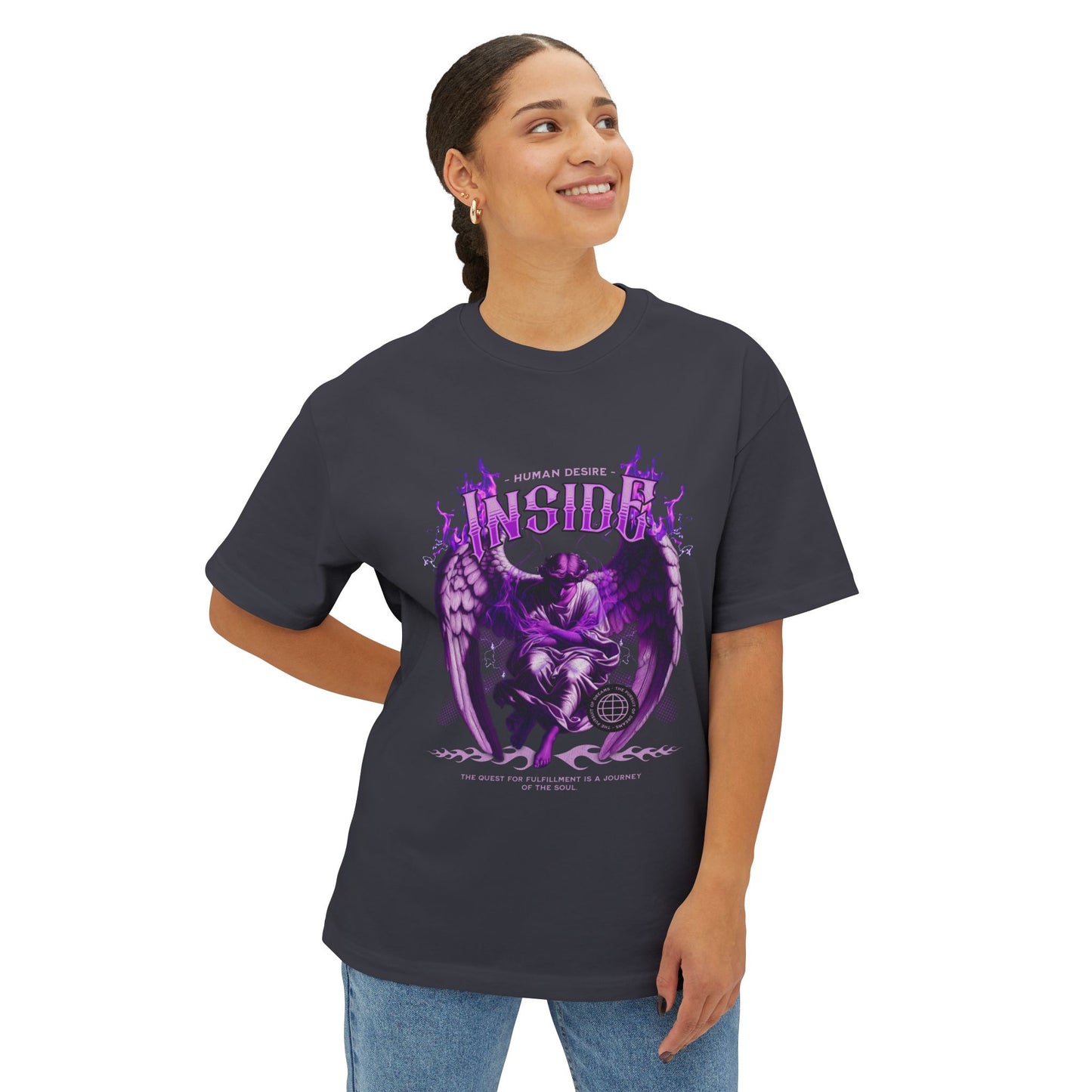 Angel-Inspired Oversized Boxy Tee — Aesthetic Streetwear