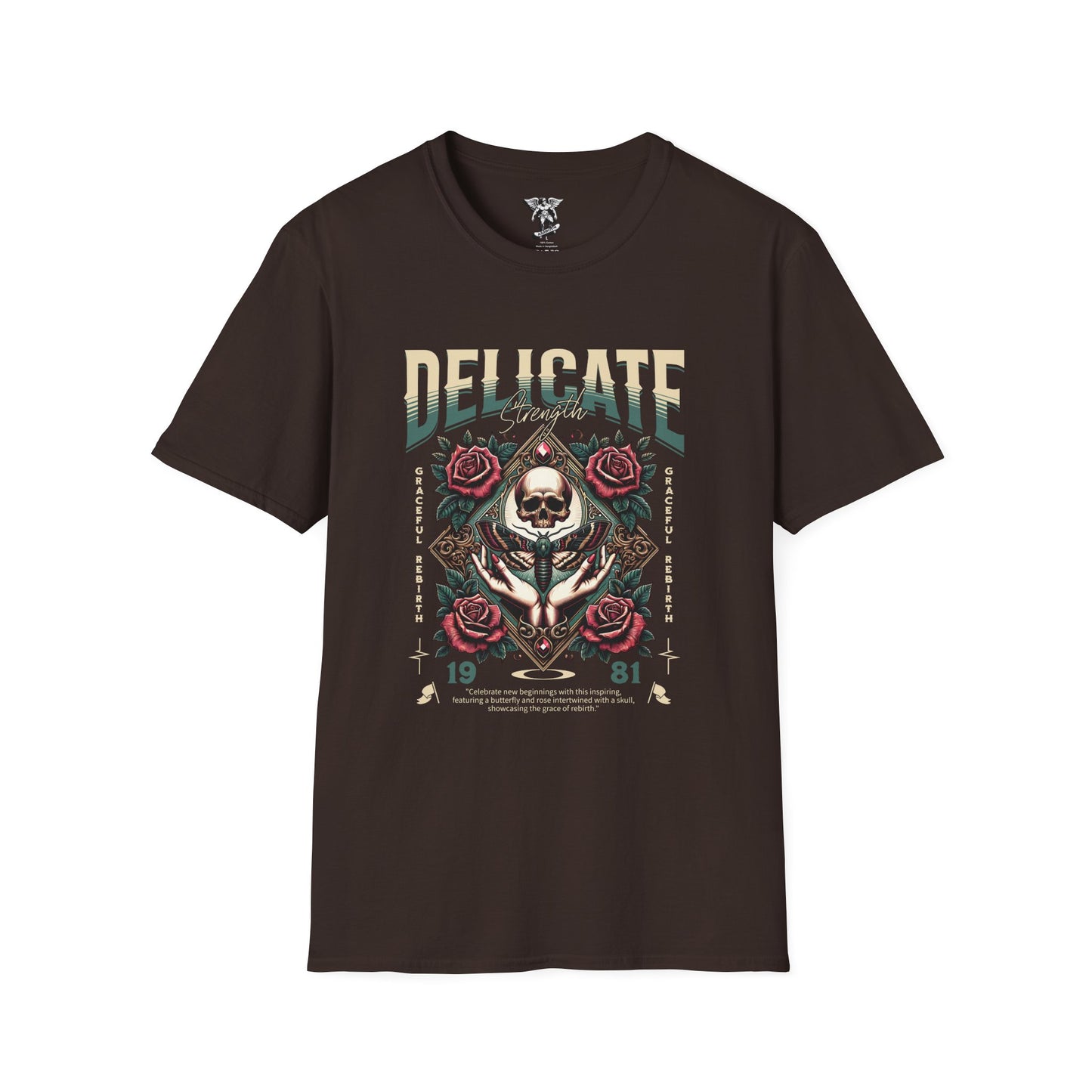 Delicate Skull & Rose Graphic Tee (Vintage Gothic 1981)