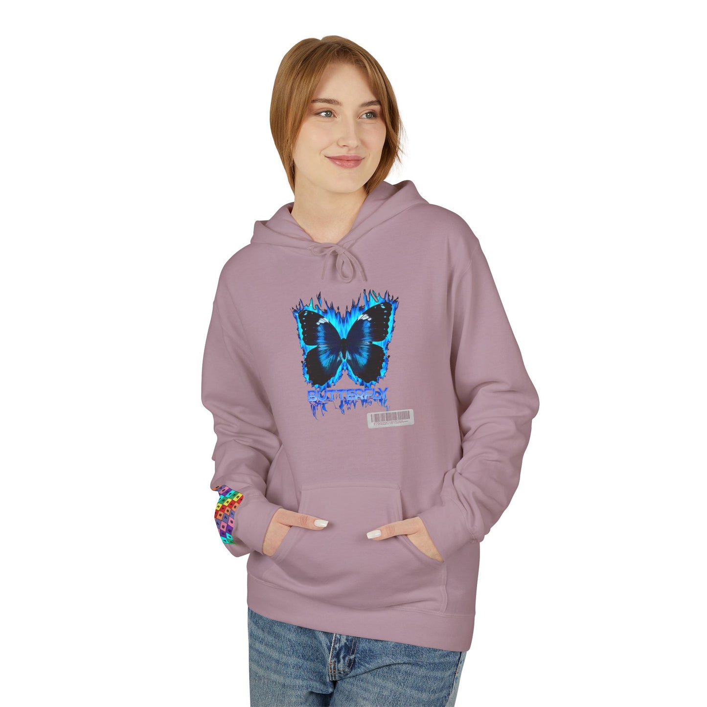 Butterfly Blue Artsy Fleece Hoodie