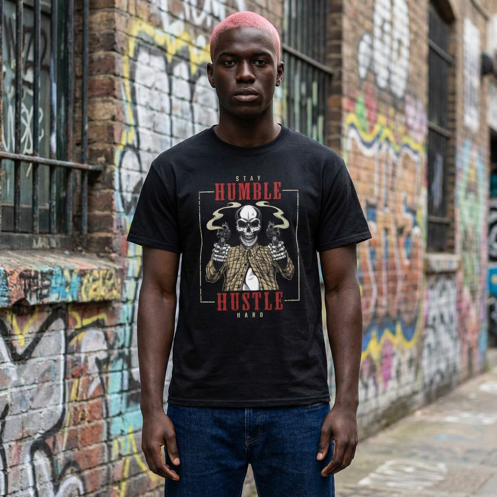 Humble Hustle Skull & Cards Graphic Tee