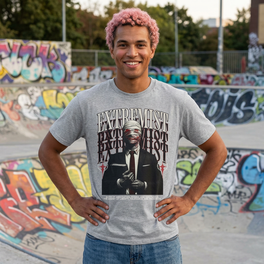 Extremist Bandaged Face Suit T-Shirt — Graphic Tee