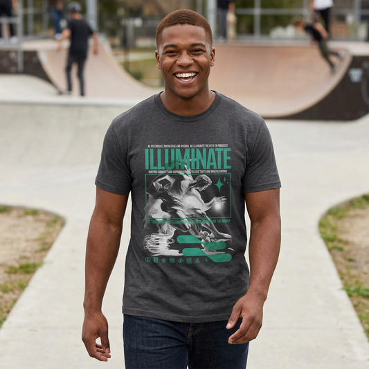 Illuminate Surfer Graphic T-Shirt — Coastal Surf & Skate Vibe