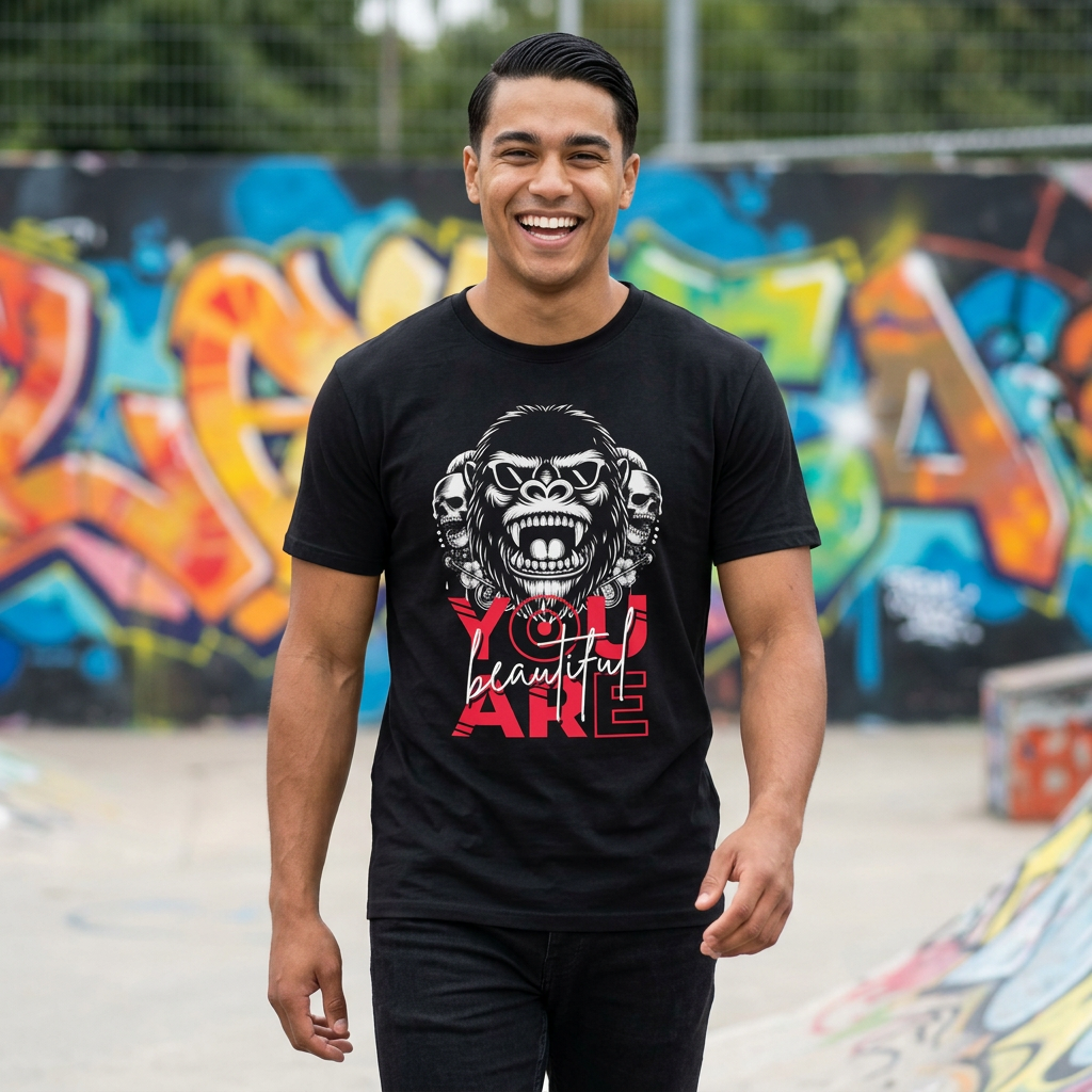 You Beautiful Are Skull Headphone Ape T-Shirt