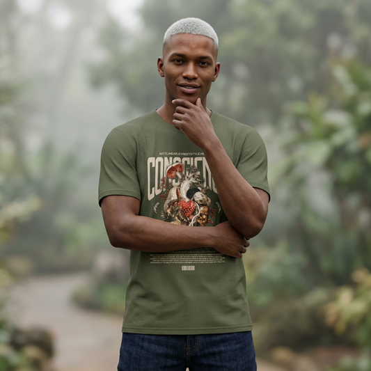 Conscience Floral Skull Vintage Graphic T-Shirt — Retro Band Tee