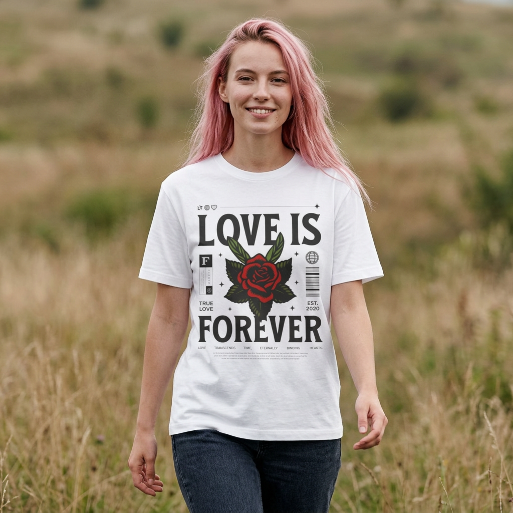 Oversized Tee Love is Forever Print