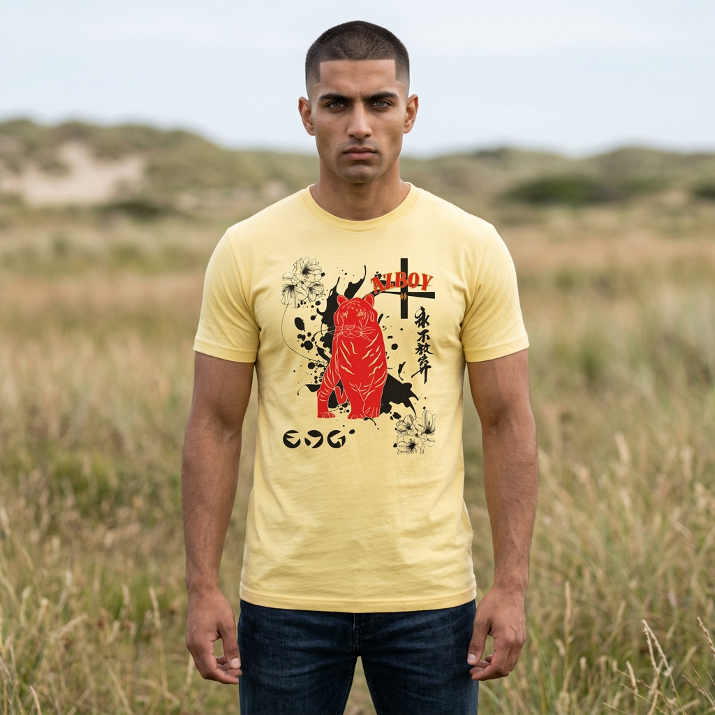 Graphic Tee - Japanese-Inspired Artistic AZBOY Cotton Crew Shirt