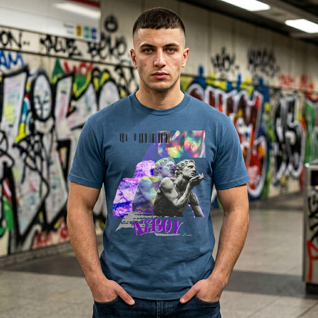 AZBOY44 Art Garment-Dyed Heavyweight Cotton Tee