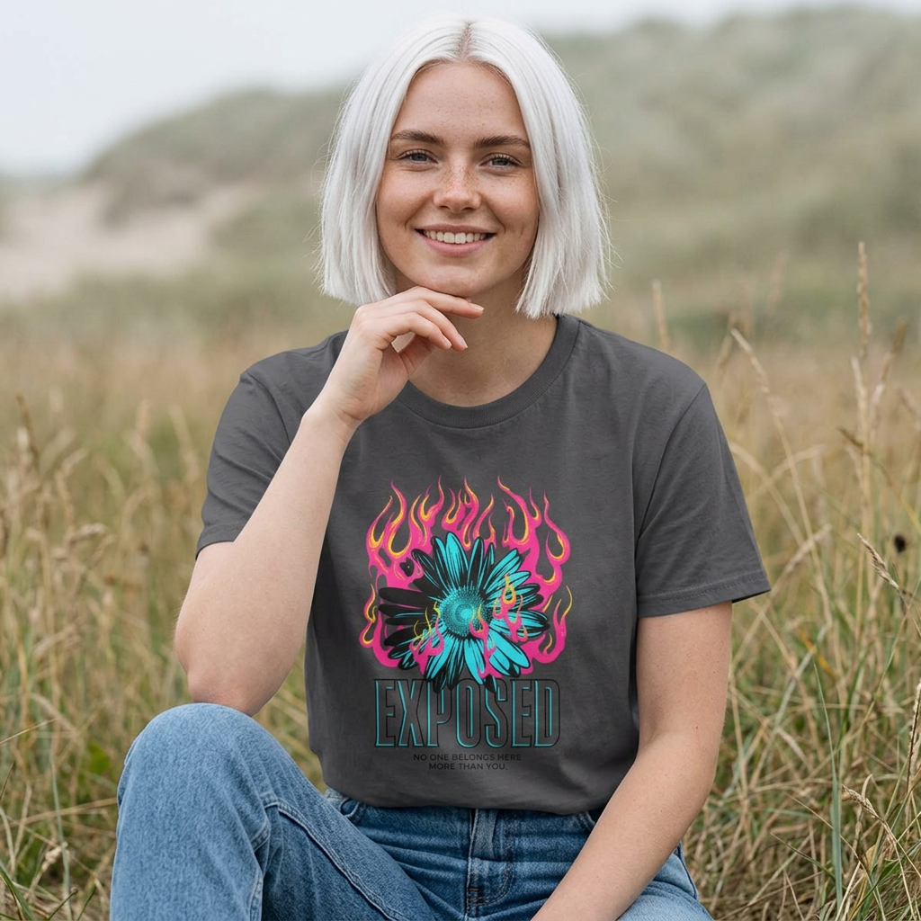 Exposed Floral Flame T-Shirt — Floral Flame Graphic Tee