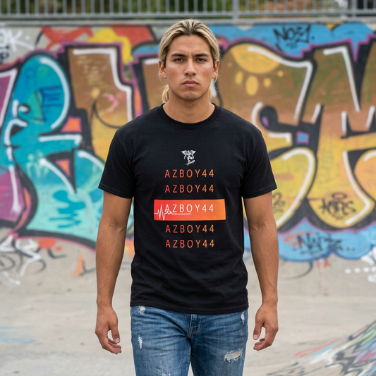 AZBOY44 Graphic Tee — Red Logo T-Shirt