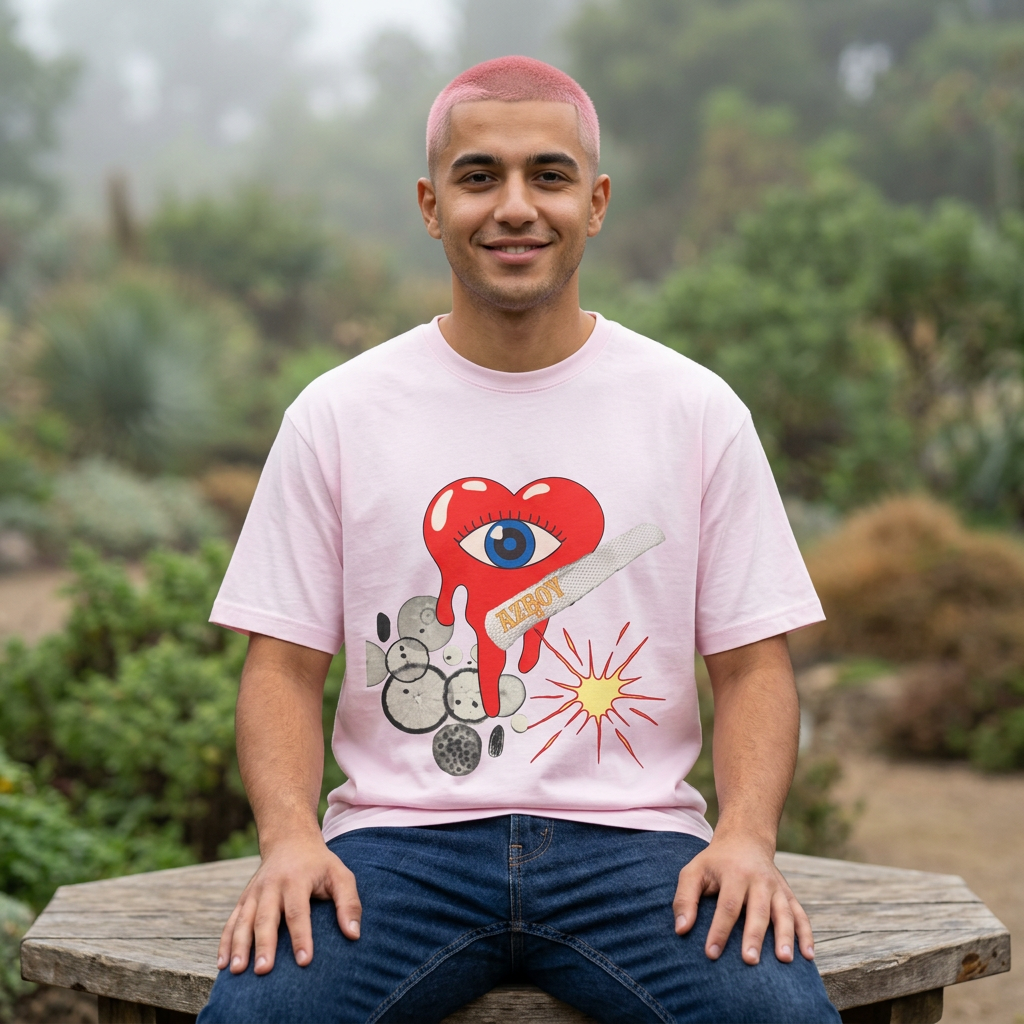 Oversized Tee Red Heart Eyes AZBOY44 Design