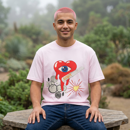Oversized Tee Red Heart Eyes AZBOY44 Design