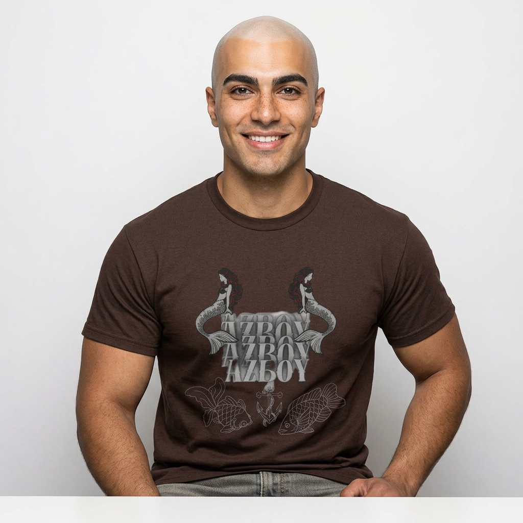 Mermaid Graphic  Heavy Cotton Tee - Retro Azov Design