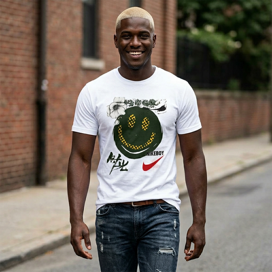 Smiley Graphic Adult Staple Tee — Trendy Streetwear Casual Shirt