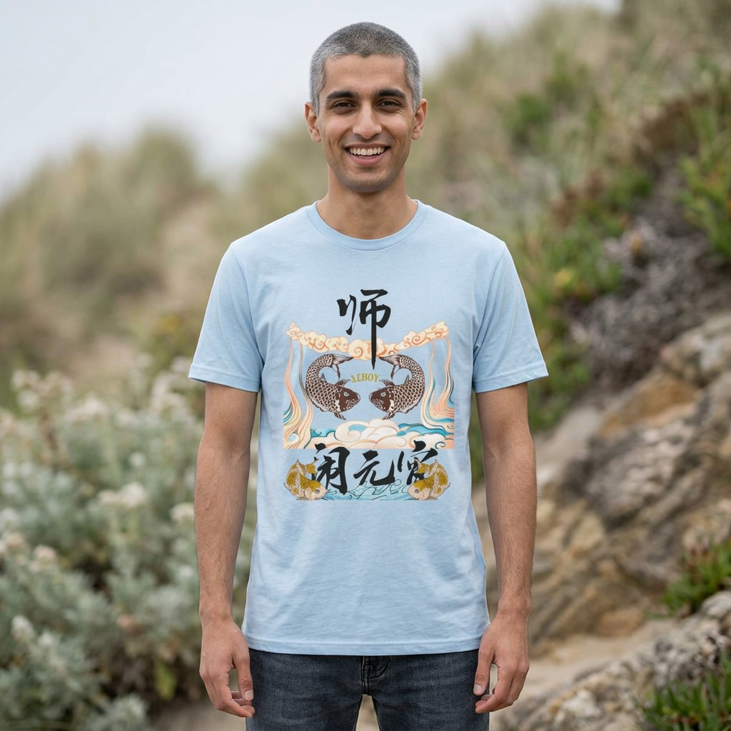 Zen Koi Fish T-Shirt — Meditation & Nature Lover Casual Tee