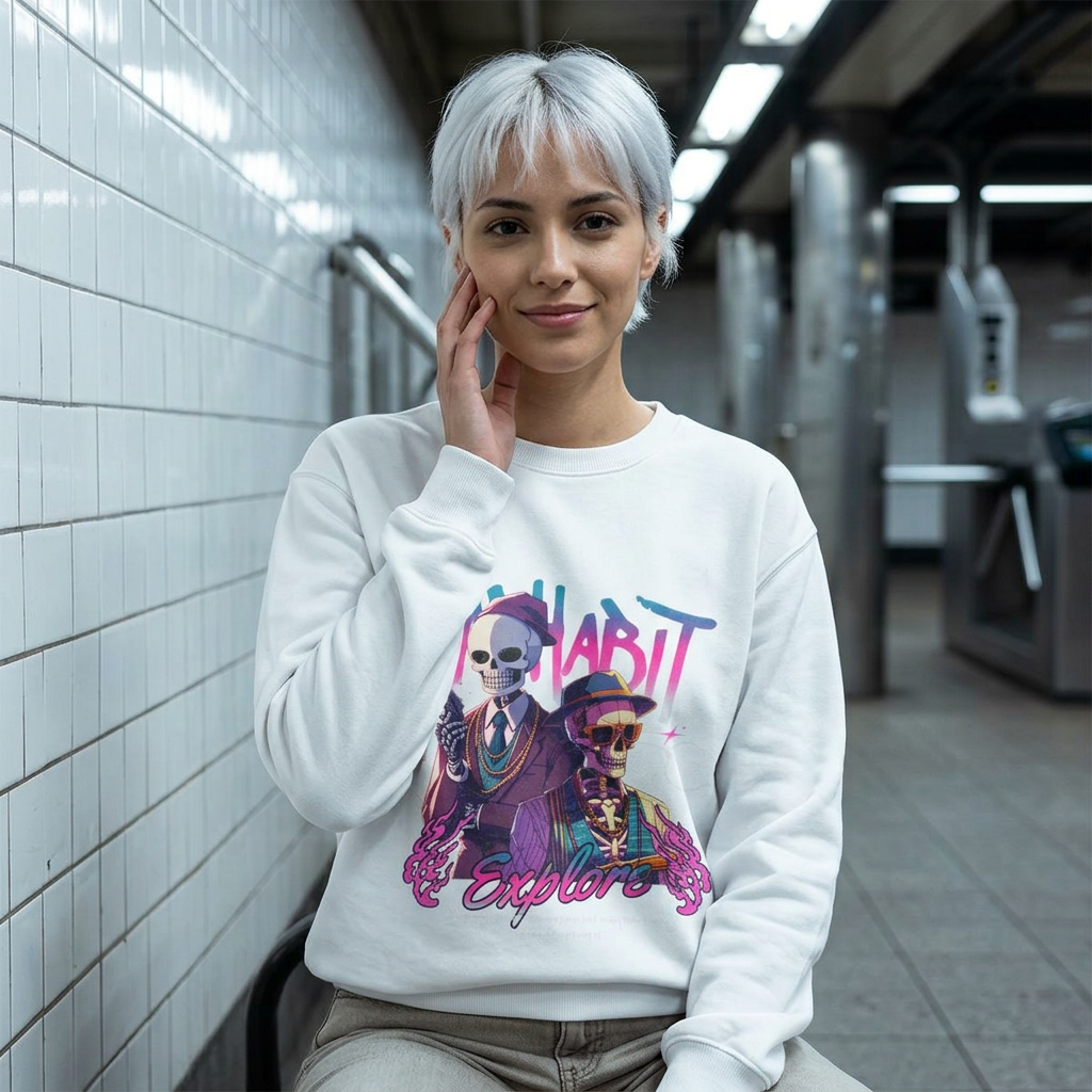 Hip-Hop Graphic Crewneck Sweatshirt — Urban Music Vibe