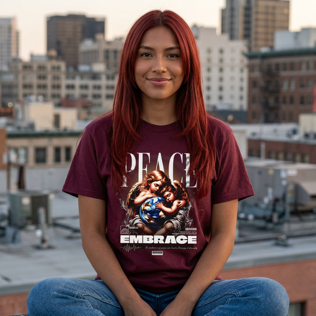 Peace Embrace Graphic T-Shirt — Peace & Love Tee