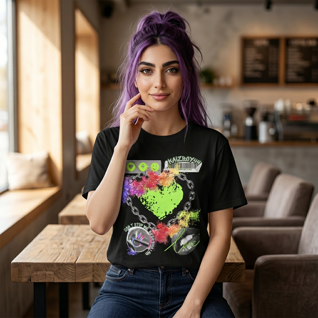 Neon Grunge Heart T-Shirt