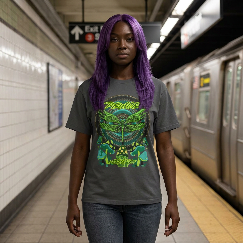 Peace Butterfly Heavyweight Tee — Eco-Friendly Graphic Tee