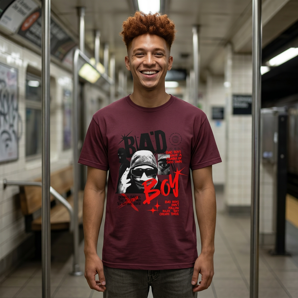 Bad Boy Graphic Tee — Retro Rebel Men's Tee