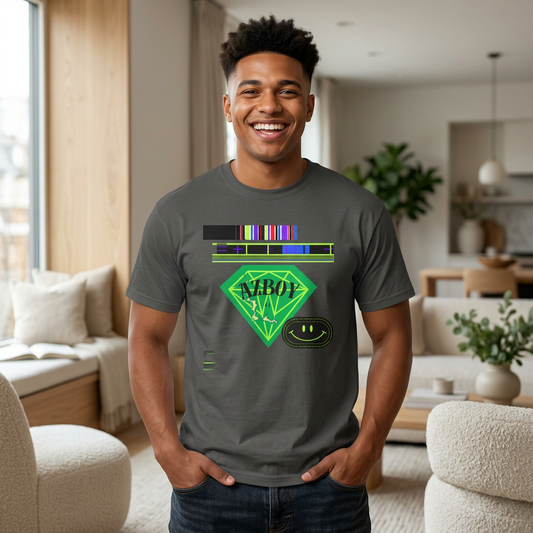 AZBOY44 Green Diamond Tee — Garment-Dyed Heavyweight Cotton